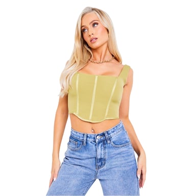 Missy Empire - Korsett Top für Damen (Khakigrün)