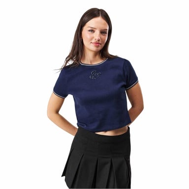 Jack Wills - Kurzes Top für Damen, Schmal (Marine/Weiß)