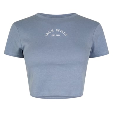 Jack Wills - kurzes T-Shirt für Damen, Baumwolle (Hellblau)