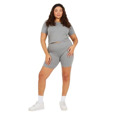 Brave Soul - kurzes T-Shirt für Damen, Plus (Grau meliert)