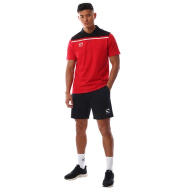 Sondico - "Precision" Poloshirt für Herren, Mit Kragen (Rot/Schwarz)