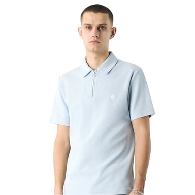 Pretty Green - "Islington" Poloshirt für Herren, mit kurzem Reißverschluss, Regulär (Hellblau)