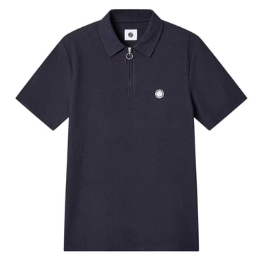 Pretty Green - "Islington" Poloshirt für Herren, mit kurzem Reißverschluss, Regulär (Marine)
