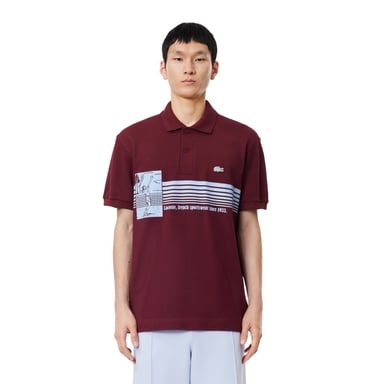 Lacoste - "French Made" Poloshirt für Herren, Bio-Baumwolle, Klassisch (Rot)