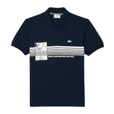 Lacoste - "French Made" Poloshirt für Herren, Bio-Baumwolle, Klassisch (Blau)