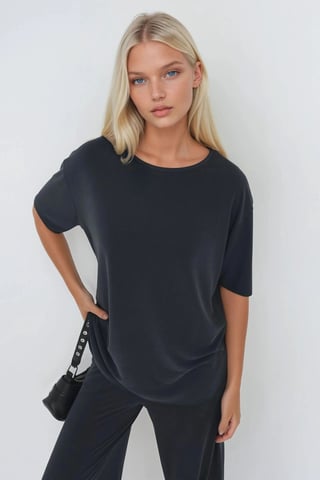 Lockere Passform Crew-Neck T-Shirt
