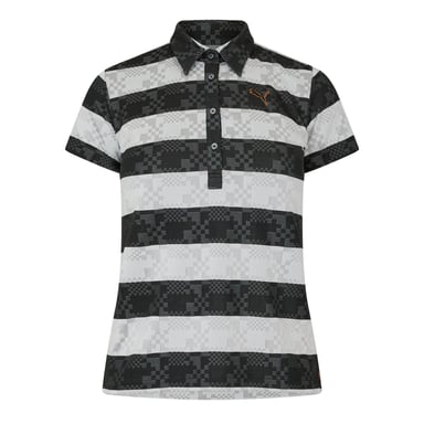 Puma - Poloshirt für Damen, Stripes (Schwarz/Weiß)