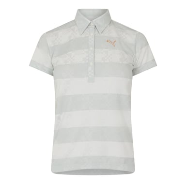 Puma - Poloshirt für Damen, Stripes (Grau/Weiß)