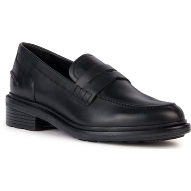 Geox D Walk Pleasure F Leder Damen schwarze Mokassinschuhe