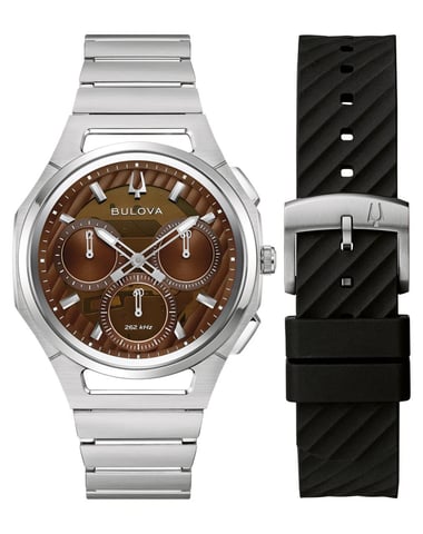 Bulova Curv Silber Herren Armbanduhr 96K117