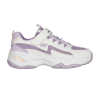 Skechers - "D´Lites 4.0" Sneaker für Damen, Klobiger Absatz (Weiß/Lavendel)