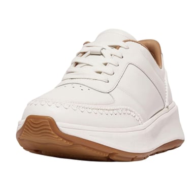 FitFlop - gehäkelt Sneaker für Damen, Leder, flach geformter Absatz (Weiß)