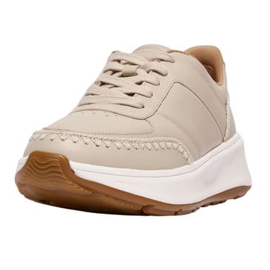 FitFlop - gehäkelt Sneaker für Damen, Leder, flach geformter Absatz (Beige)