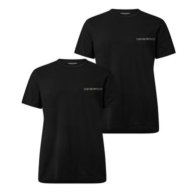 Emporio Armani EA7 - T-Shirt für Herren, Rundhalsausschnitt (2er-Pack) (Schwarz)