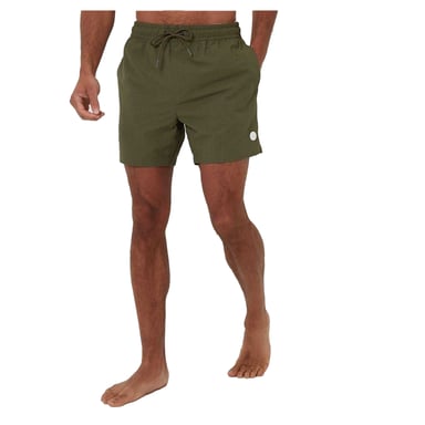 Threadbare - Badeshorts für Herren, Strukturiert, leger (Khakigrün)