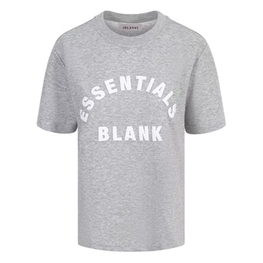Blank Essentials - T-Shirt für Damen, Übergroßer Boyfriend (Grau meliert meliert)