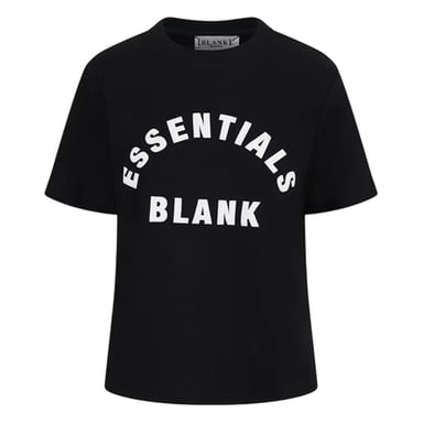 Blank Essentials - T-Shirt für Damen, Übergroßer Boyfriend (Schwarz)