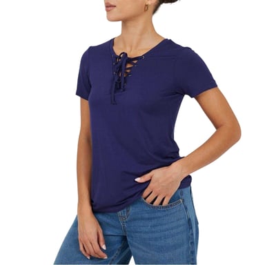Brave Soul - T-Shirt für Damen, Zum Schnüren (Marine)