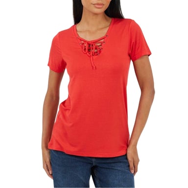 Brave Soul - T-Shirt für Damen, Zum Schnüren (Rot)