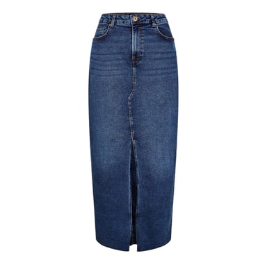 Pieces - Bleistiftrock für Damen, Denim (Mittelblau)
