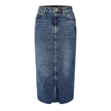 Pieces - Bleistiftrock für Damen, Denim (Blaues Denim)