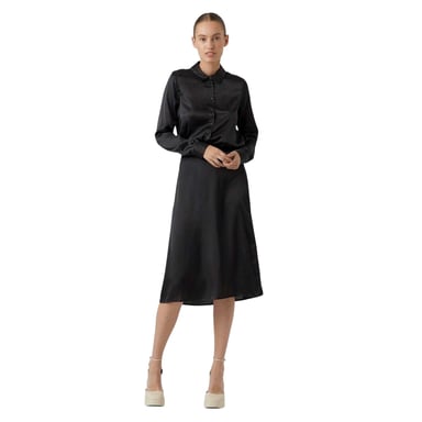 Vero Moda - Midirock für Damen, gewebter Stoff (Schwarz)