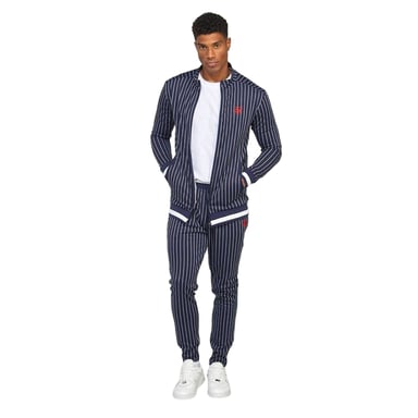 SikSilk - Trainingsjacke für Herren, Stehkragen, Athletisch, Raglan langärmelig (Marine)