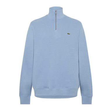 Lacoste - Sweatshirt für Herren, mit kurzem Reißverschluss, Baumwollmischung (Blau)