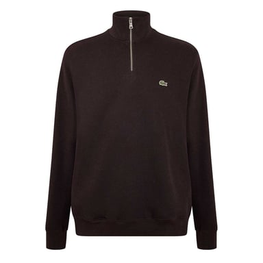 Lacoste - Sweatshirt für Herren, mit kurzem Reißverschluss, Baumwollmischung (Braun)