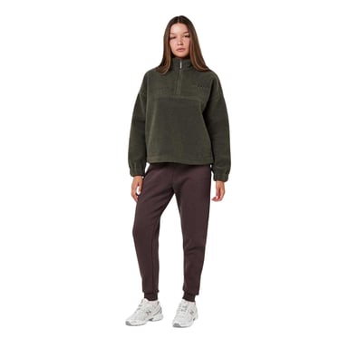 Slazenger - Sweatshirt für Damen, mit kurzem Reißverschluss, Fleece (Khakigrün)