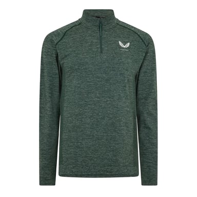 Castore - "Body Mapped" Fleece-Oberteil für Herren, mit kurzem Reißverschluss (Kiefer/Grau)