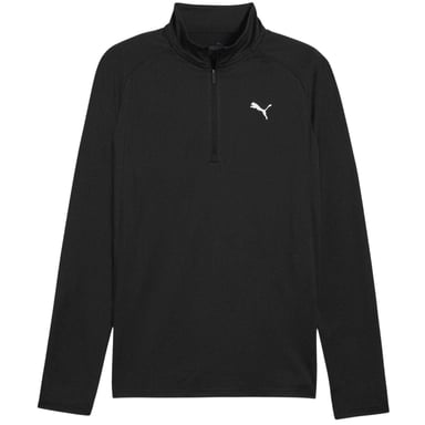 Puma - "Performance" Oberteil für Herren, mit kurzem Reißverschluss, Maßgeschneidert, Langärmlig (Schwarz)