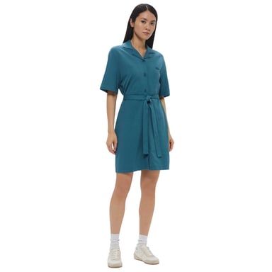 Lacoste - Hemdblusenkleid für Damen, Baumwolle Leinen (Grün)