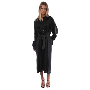 Diesel - "D-Paige-Stram" Hemdblusenkleid für Damen, Kunstseide (Schwarz bedruckt)