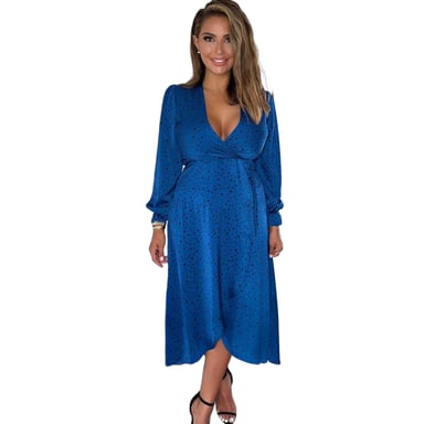 AX Paris - Wickelkleid für Damen, Polyester (Blau)