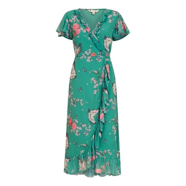 Yumi - Wickelkleid für Damen, V-Ausschnitt (Grün)