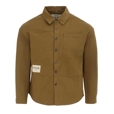Firetrap - Hemd für Herren, Schwere Qualität, Langärmlig (Armee-Khaki)