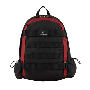 Armani Exchange - Rucksack, Nylon (Schwarz/Rot)