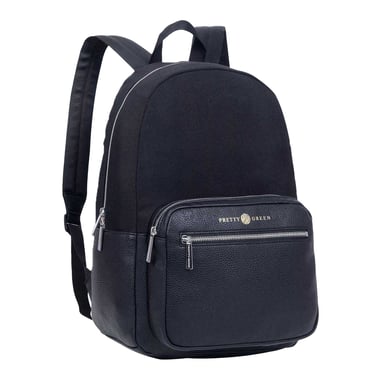 Pretty Green - "Essentials" Rucksack, Logo (Schwarz)