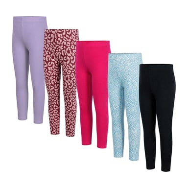 Miso - Leggings für Mädchen (5er-Pack) (Schwarz/Pink)