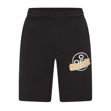 Off White - Sweat-Shorts für Herren , Für die Freizeit (Schwarz/Beige)
