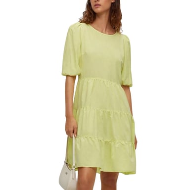 Hugo - Midikleid für Damen, Gestuft, Puffärmel (Gelb)