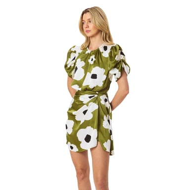 AX Paris - Minikleid für Damen, Geraffte Seite, Polyester, Abend (Oliv)