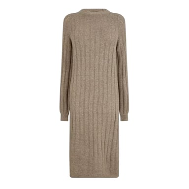 Pieces - Midikleid für Damen, Rundhalsausschnitt, Jerseyware, Langärmlig (Taubengrau)