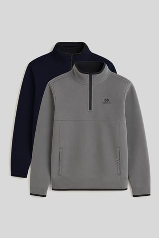 Herren Halbzip-Plüsch Sweatshirt