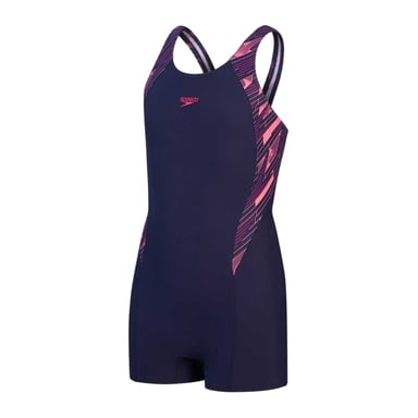 Speedo - "Hyperboom" Body mit Bein für Mädchen (Sportlich Marineblau/Fandango-Rosa)