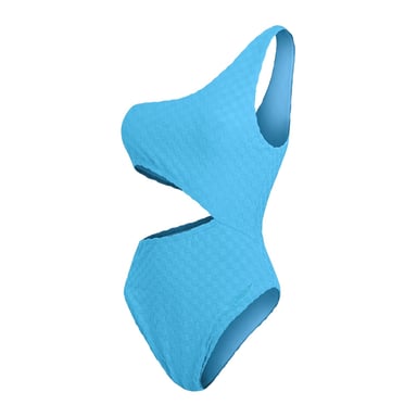 Speedo - Badeanzug für Damen, Ausschnitt, Strukturiert (Blau)