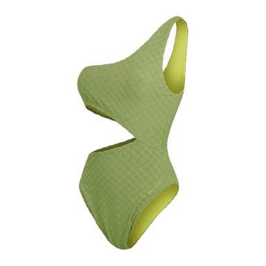 Speedo - Badeanzug für Damen, Ausschnitt, Strukturiert (Grün)