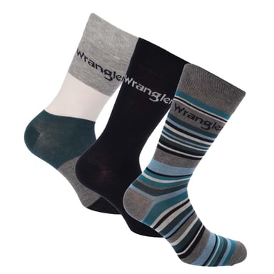 Wrangler - Socken für Herren/Damen Unisex (3er-Pack) (Grau/Bunt)