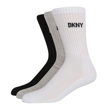 DKNY - Socken für Herren, gerippt (Schwarz/Weiß/Grau)